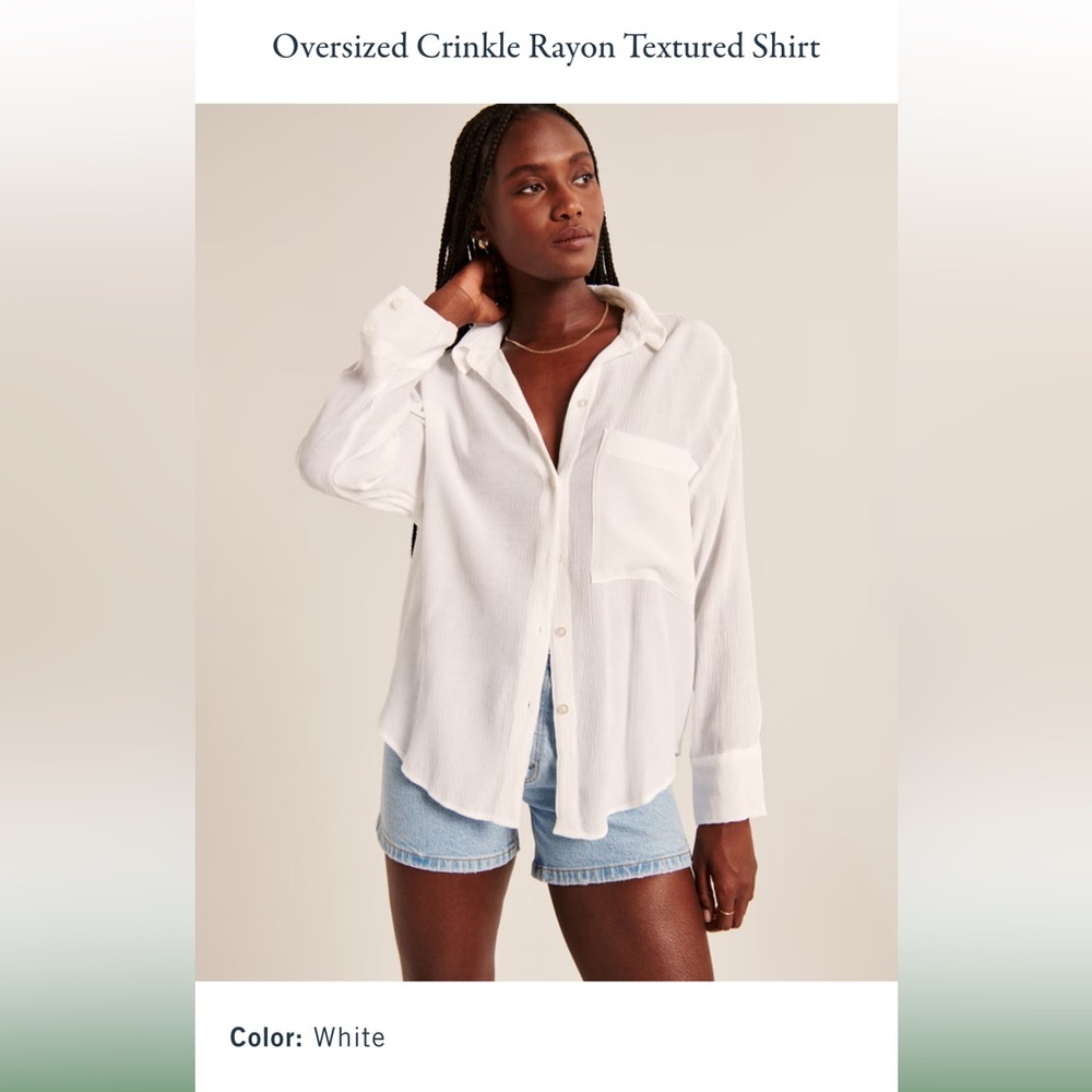 Abercrombie white crinkled shirt